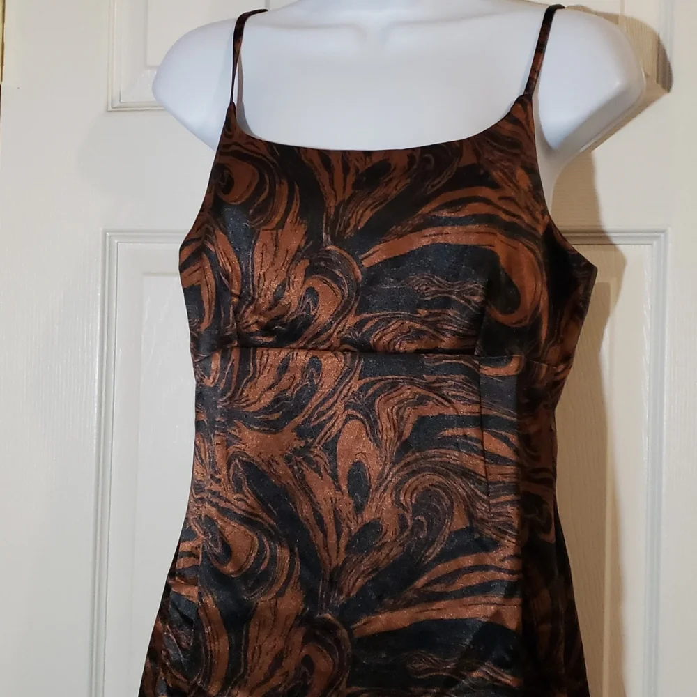 Wild Fable Black Brown spaghetti strap sleeveless slip dress - Picture 2 of 7